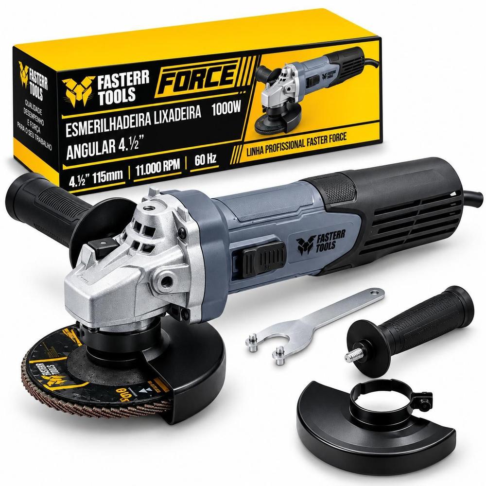 Esmerilhadeira Lixadeira Angular Profissional 1000W 11000 Rpm - Fasterr