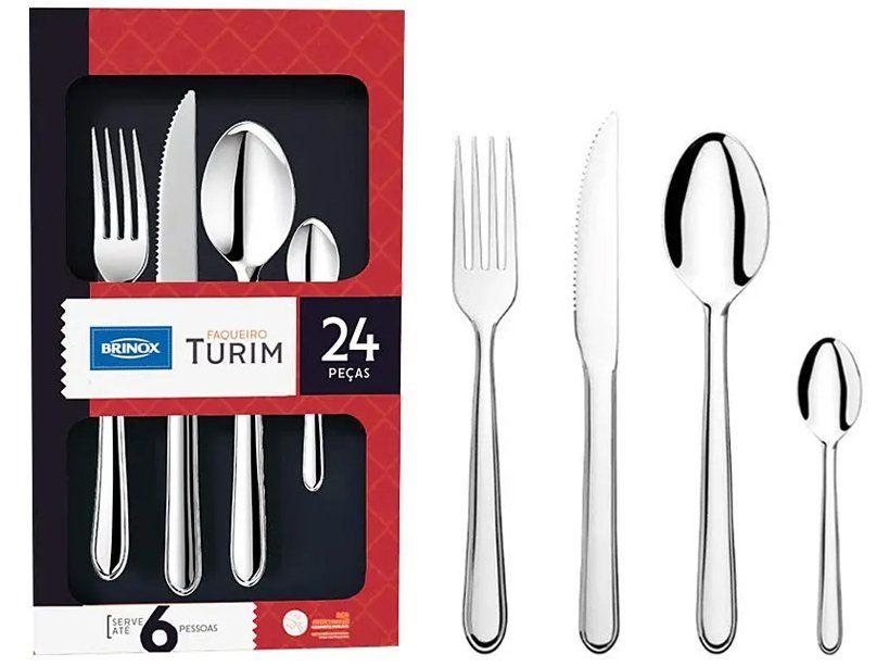 Faqueiro Brinox Turim 24 Peças Aço Inoxidável