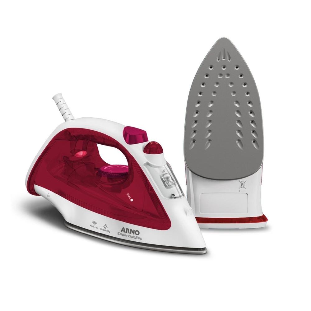 Ferro de Passar Roupa a Vapor Arno Essentialgliss Rosa e Branco