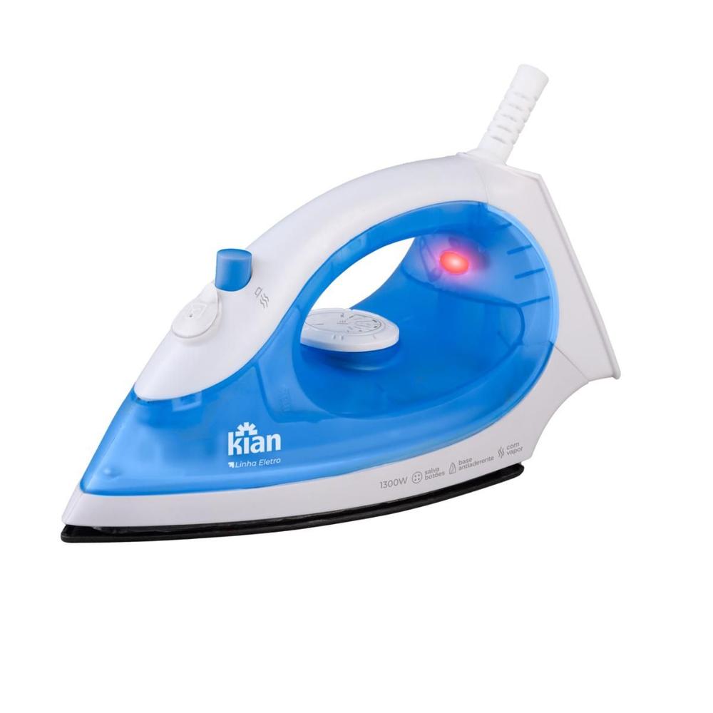 Ferro de Passar Roupa a Vapor FPV100 Azul Base Antiaderente 1300W Kian 127V