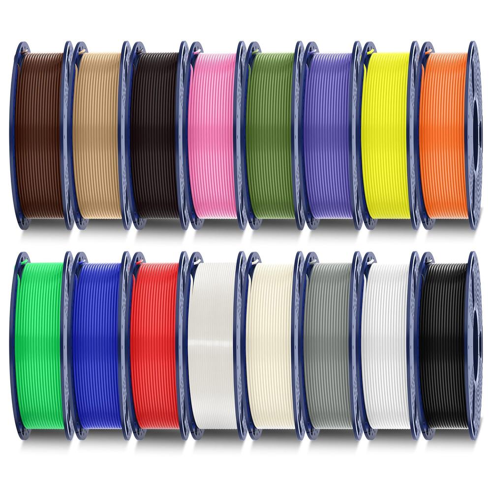 Filamento de impressora 3D SUNLU PLA Plus, pacote de 16 cores de 1,75 mm