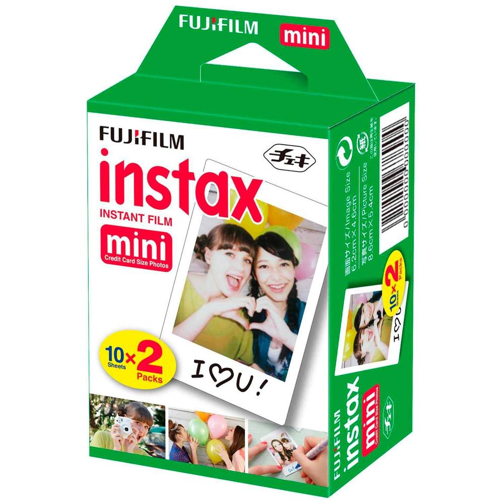 Filme Fujifilm Instax Mini Borda Branca 20 Fotos, 54 X 86 mm, ISO 800m, Compativel Instax Mini 12 e Intax...