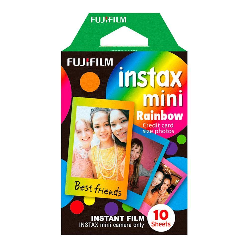 Filme Fujifilm para Câmera Fotográfica Instantânea Instax Mini Rainbow Pack 10 fotos coloridas