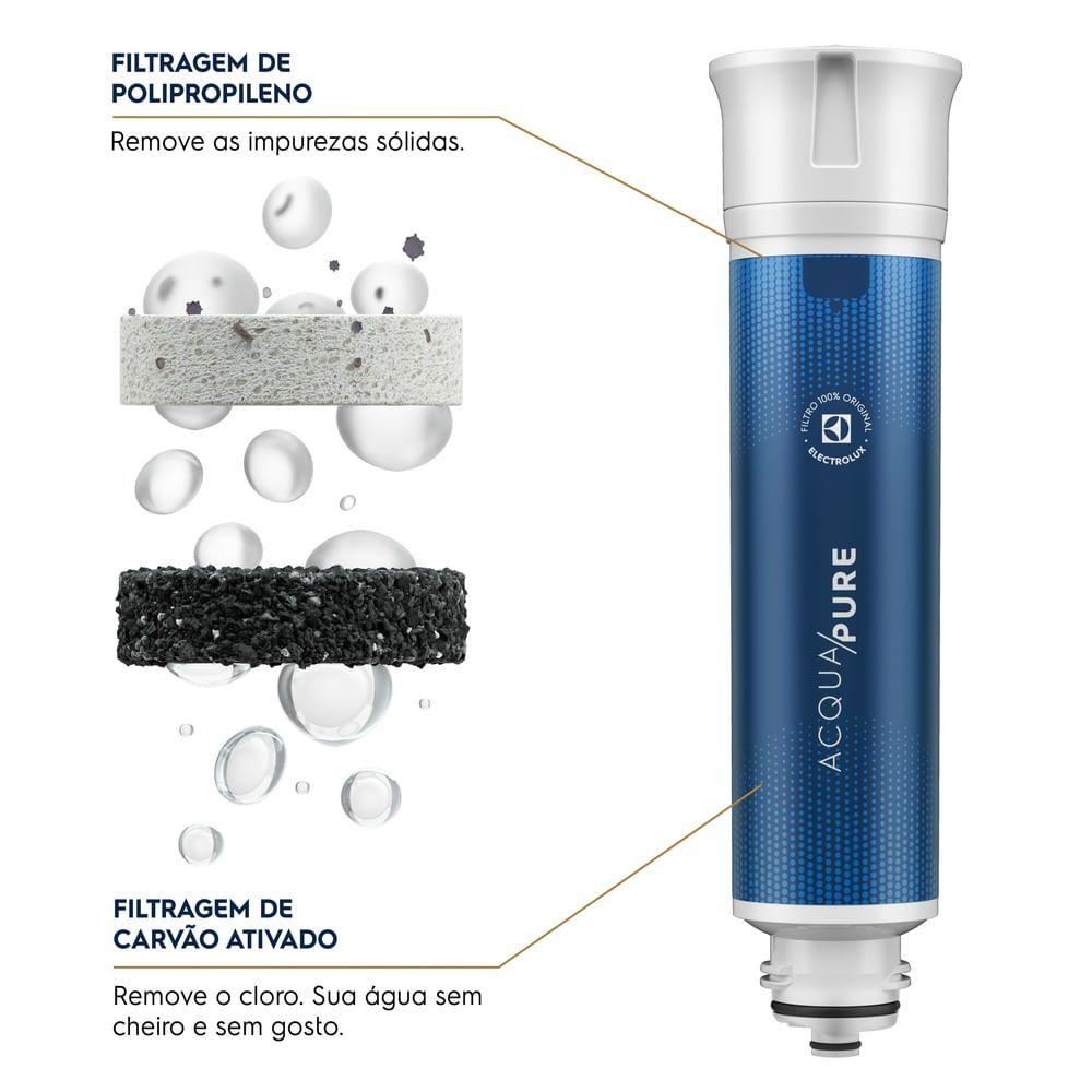 Filtro/Refil Original de Água Acqua Pure para Purificador Electrolux PC01B, PC01X, PC02X, PE15B, PE15X,...