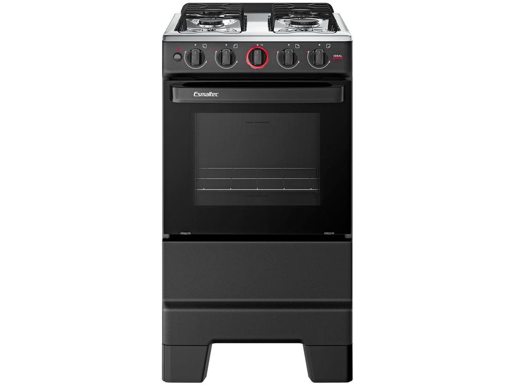 Fogão 4 Bocas Esmaltec Preto Ideal Super 4121