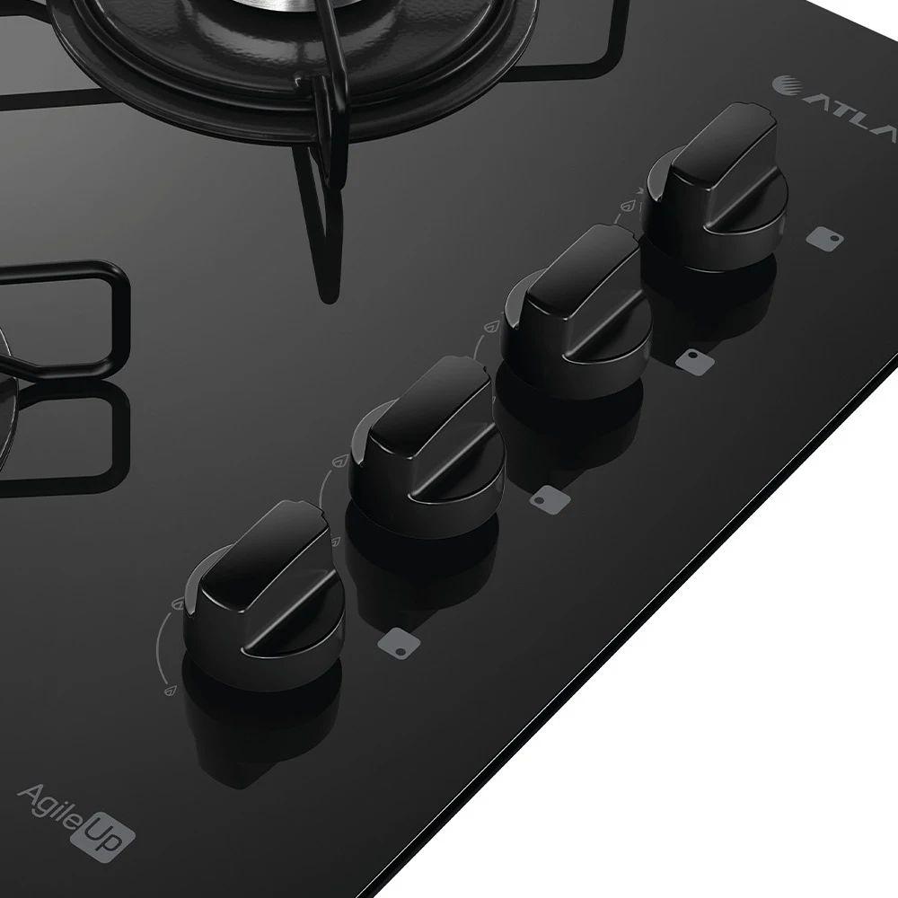 Fogão Cooktop 4 Bocas Mesa Vidro Atlas Agile Up Preto Bivolt - foto 4