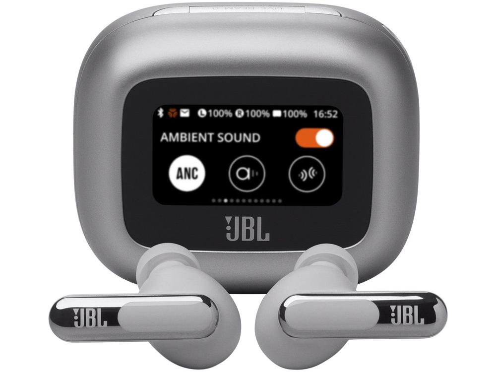 Fone De Ouvido Bluetooth Sem Fio Live Beam 3 JBL - Prata