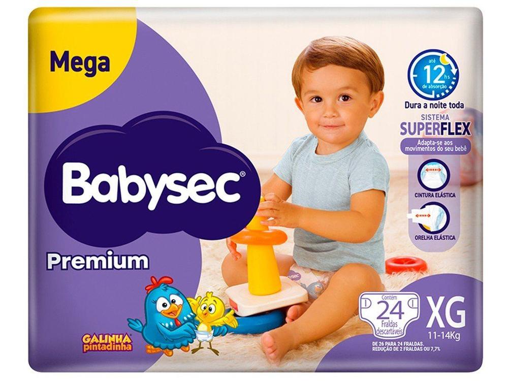 Fralda Babysec Premium Galinha Pintadinha Tam. XG 11 a 14kg 24 Unidades