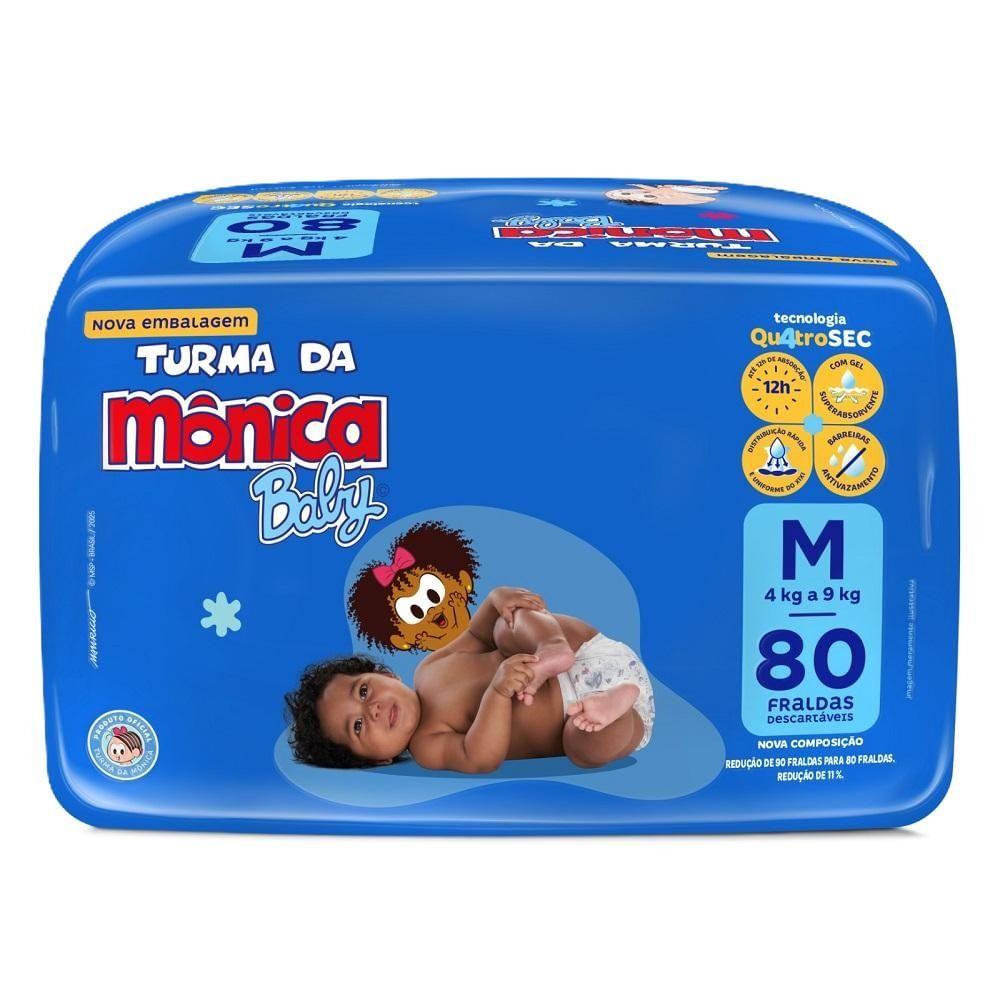 Fralda Turma da Mônica Baby M 80 Unidades