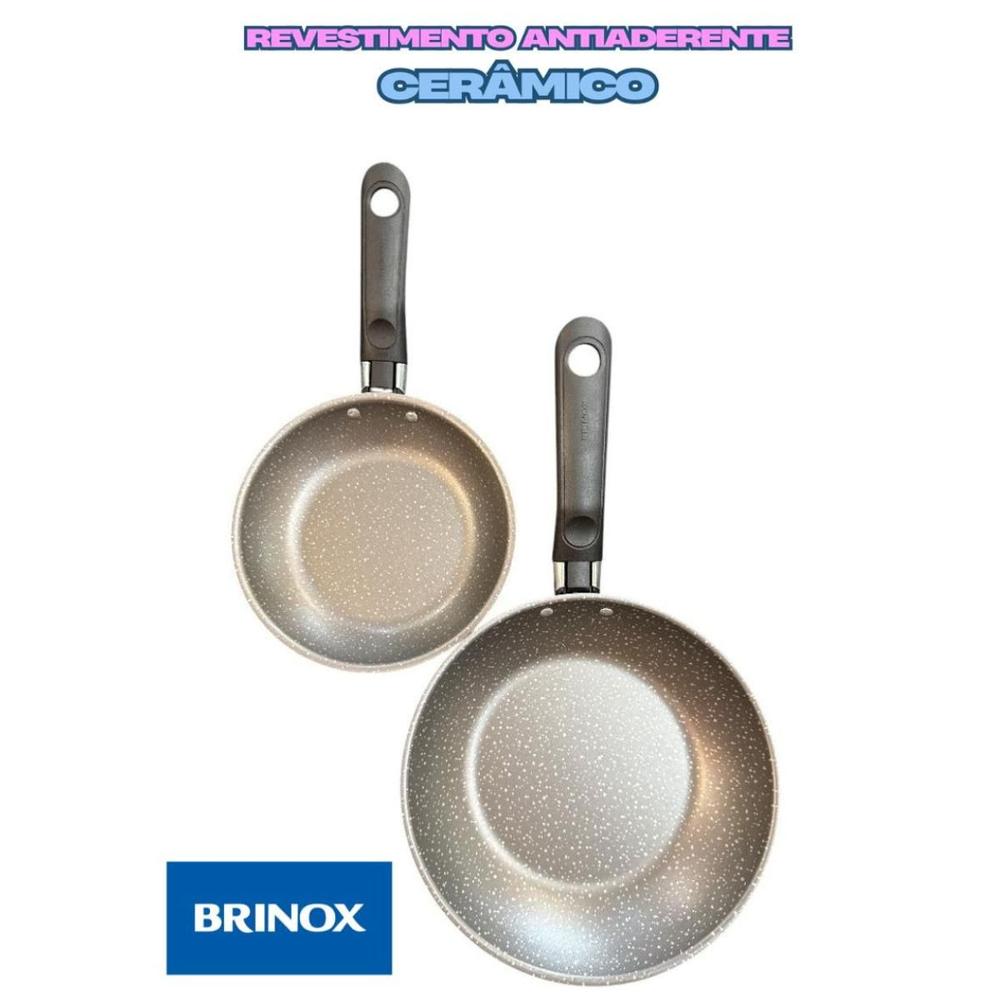 Frigideira 2 Peças Cerâmica Brinox Ø20cm e Ø16cm Preto - foto 3