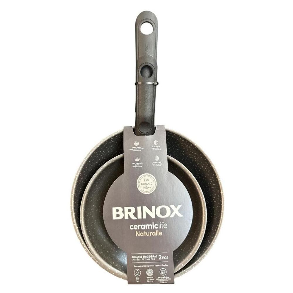 Frigideira 2 Peças Cerâmica Brinox Ø20cm e Ø16cm Preto - foto 5