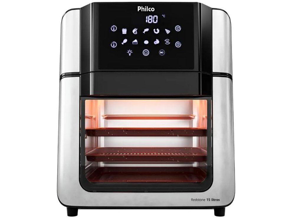 Fritadeira Air Fryer Philco Oven PAF15A - 2000W, 15 Litros, Preto/Inox