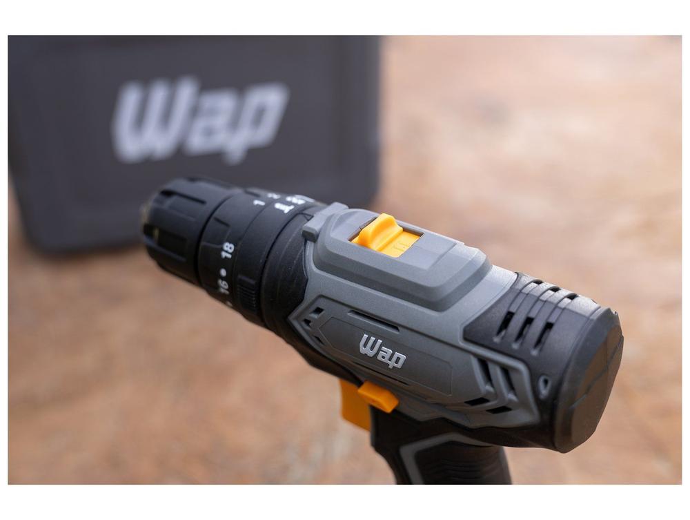 Furadeira e Parafusadeira de Impacto WAP a Bateria com Maleta 15 Peças WF 12K4.2