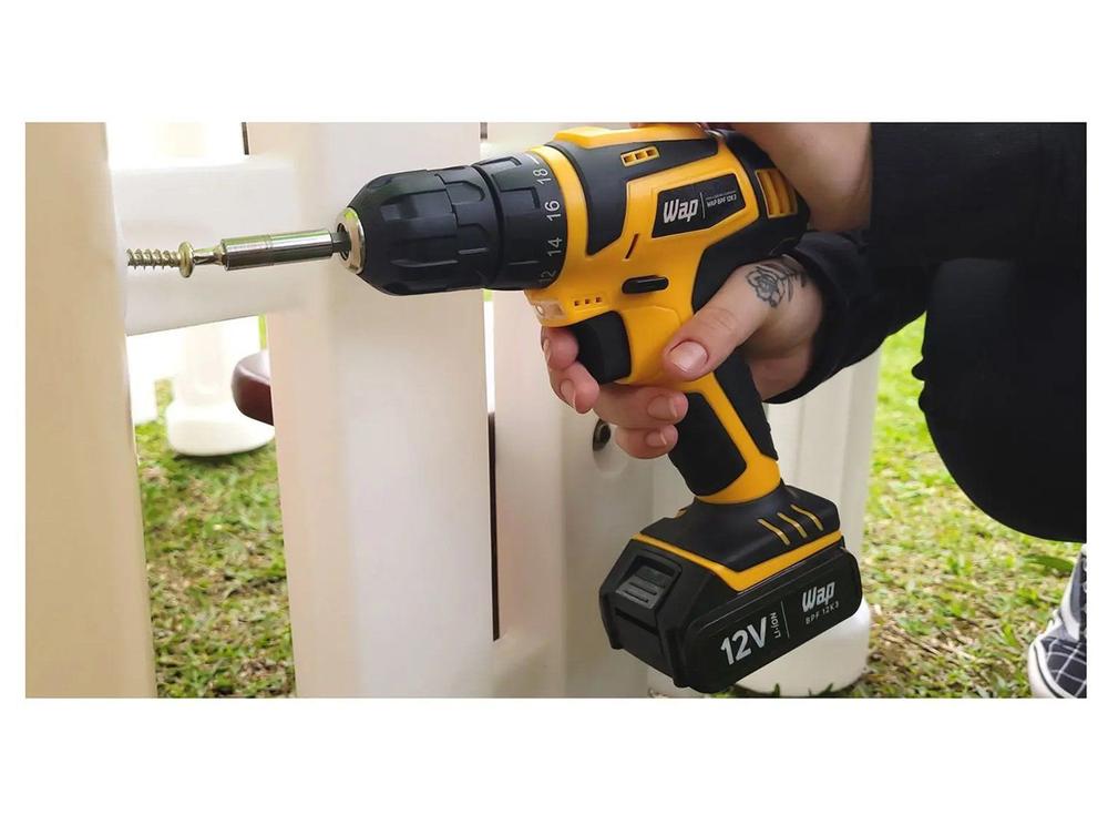 Furadeira e Parafusadeira Wap a Bateria 12V com Maleta 13 Peças BPF 12K3 - foto 3