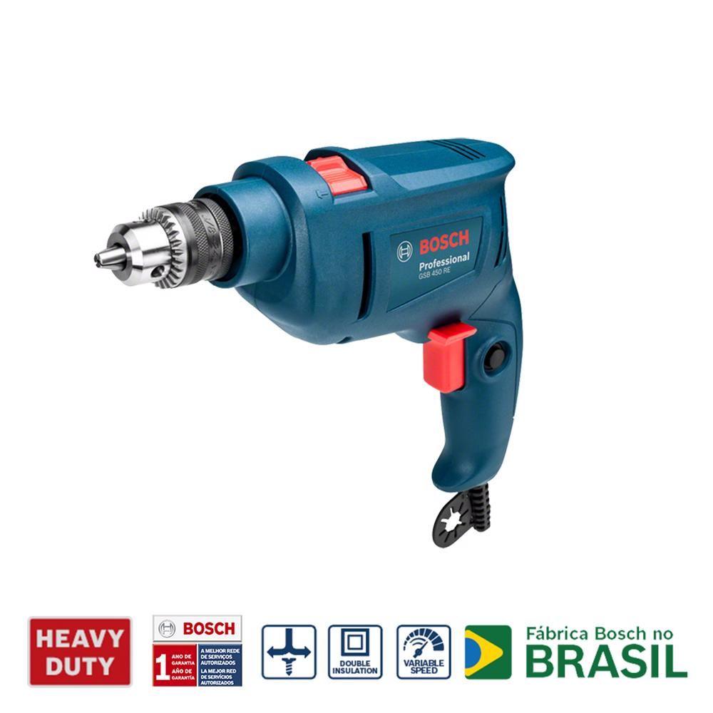 Furadeira Industrial de Impacto 3/8 POL com Reversão 450W GSB 450 RE BOSCH - foto 2