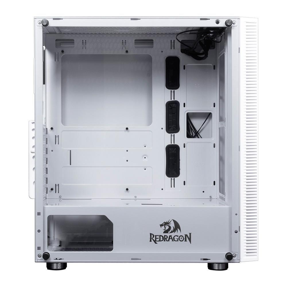 Gabinete Gamer Redragon BlackBird, Mid Tower, RGB, ATX, Lateral Vidro Temperado, Sem FANs, Branco - GC-708WH