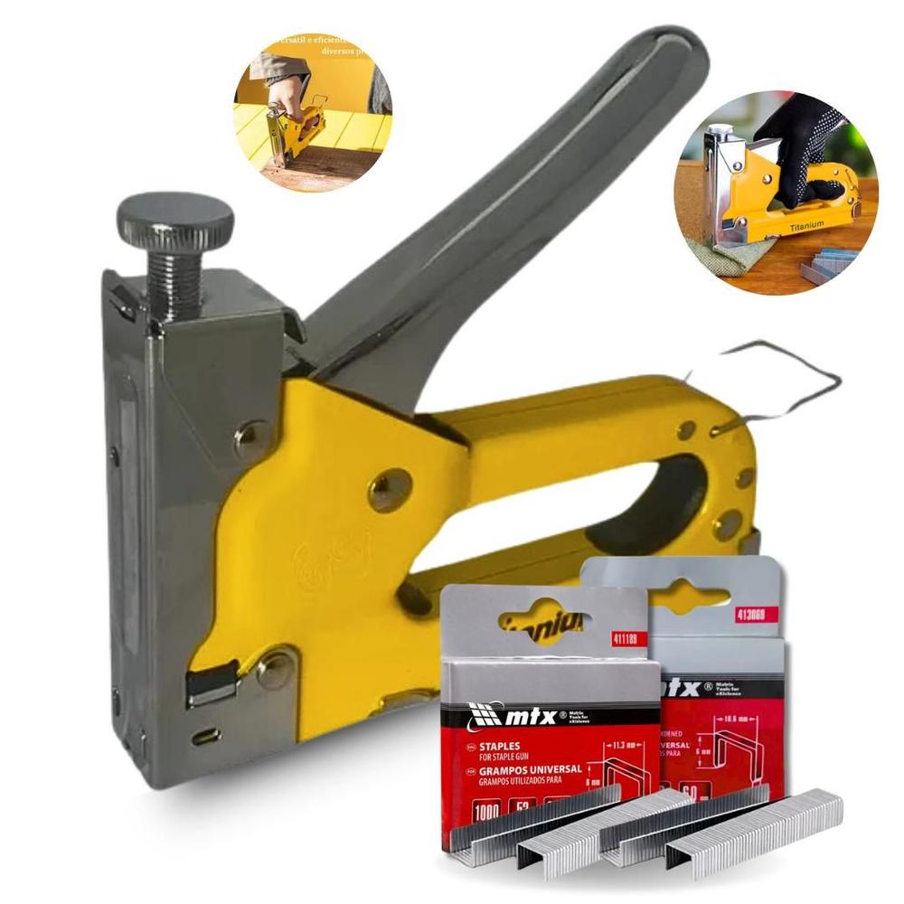 Grampeador Profissional 4-14mm Com 2200 Grampos