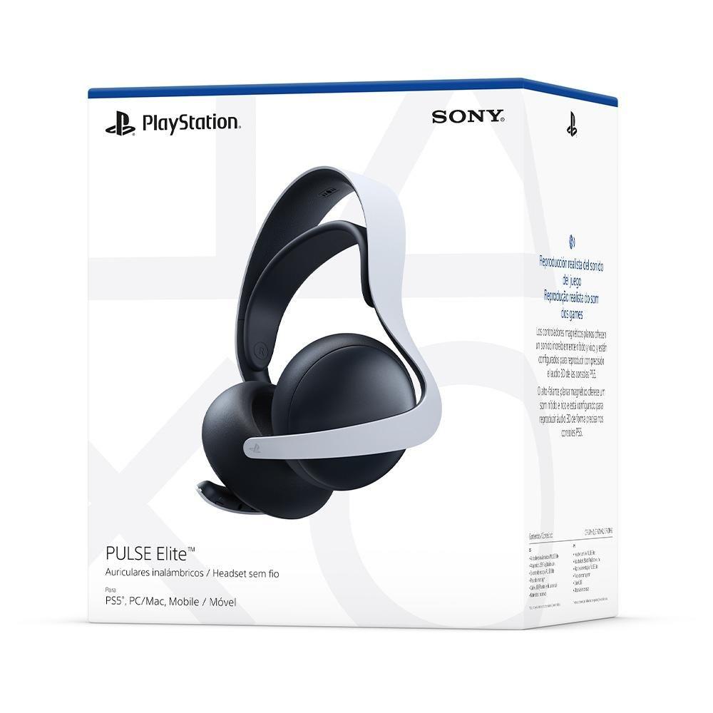 Headset sem fio Gamer Sony Pulse Elite, Bluetooth, PS5, Branco - CFI-ZWH2L