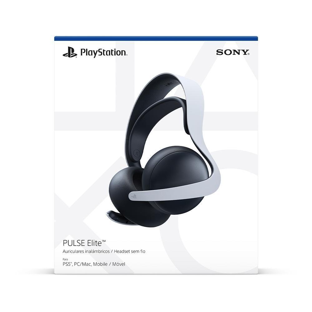 Headset sem fio Gamer Sony Pulse Elite, Bluetooth, PS5, Branco - CFI-ZWH2L