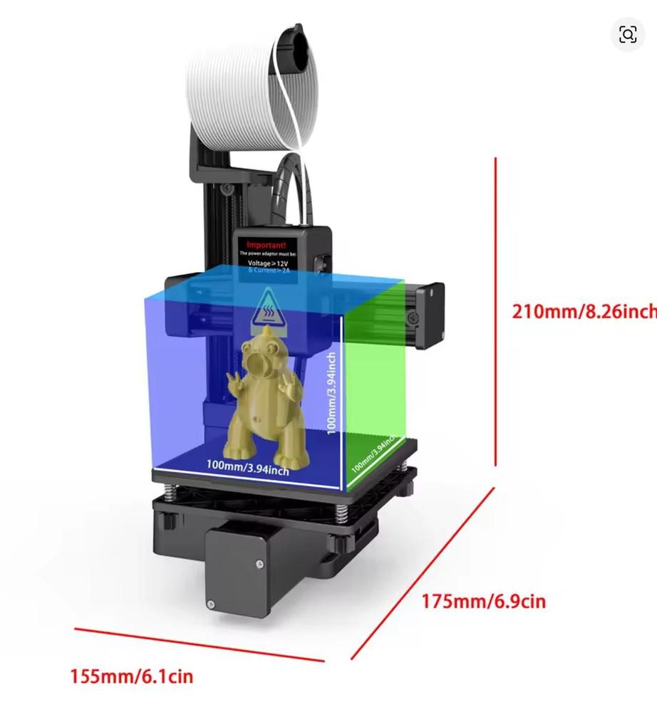 Impressora 3D EasyThreed compatível com filamento PLA TPU de 1,75 mm inclui adaptador de alimentação
