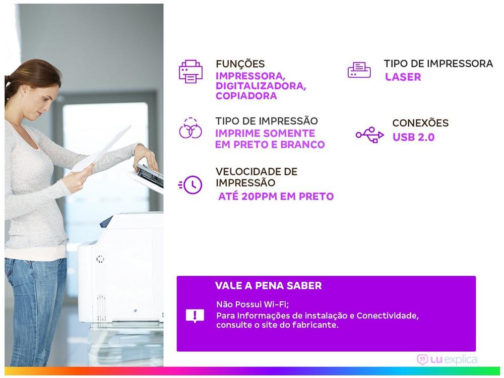 Impressora HP LaserJet MFP-135A 4ZB82A Multifuncional com USB