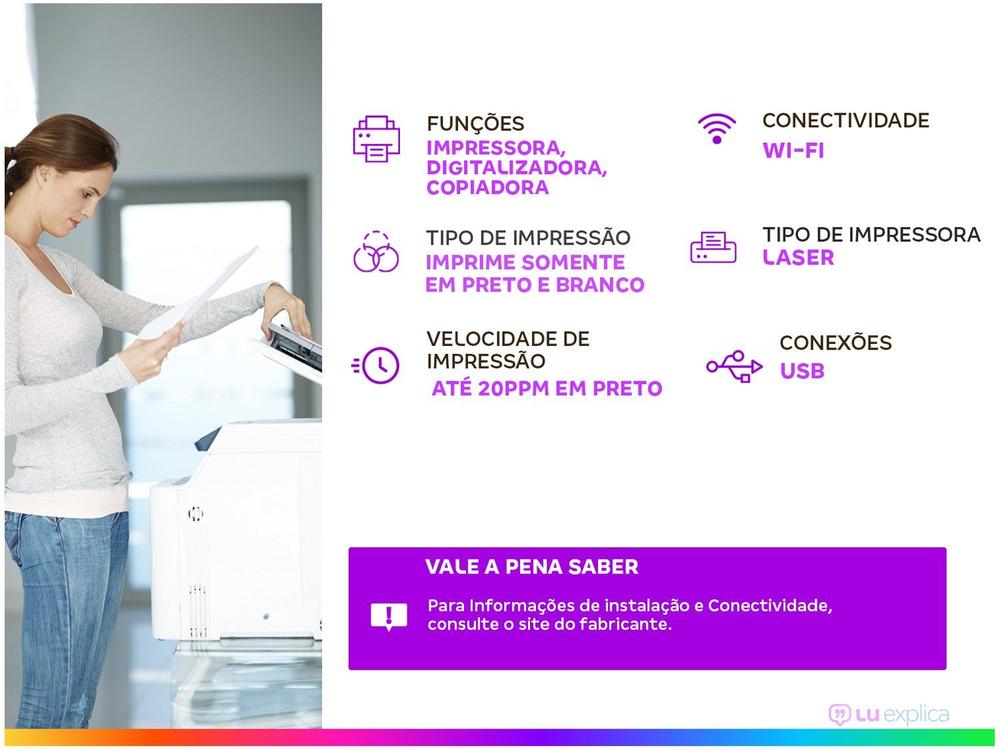 Impressora HP LaserJet MFP 135W 4ZB83A Multifuncional com Wireless