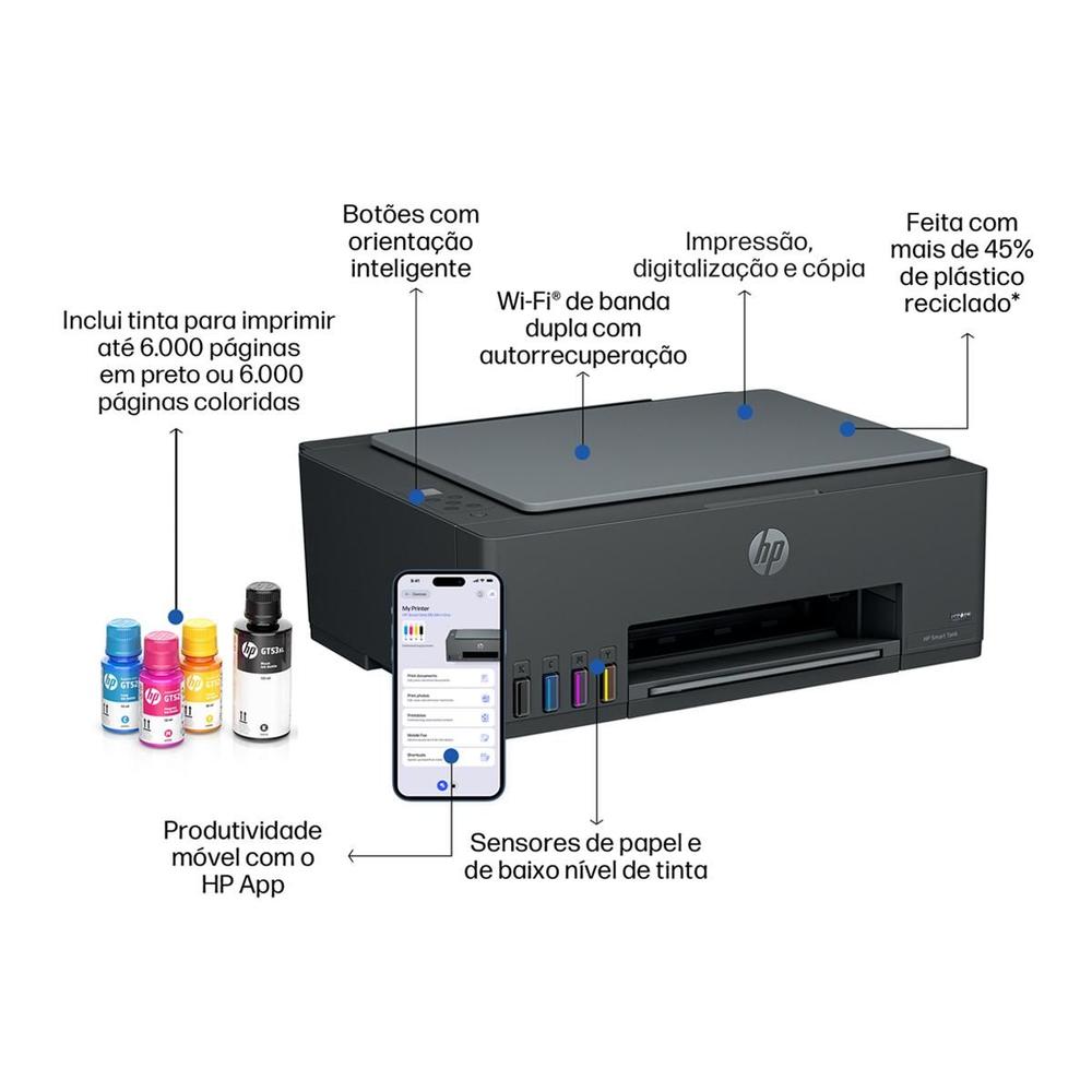 Impressora HP Multifuncional Smart Tank 584 Wi-Fi USB Bivolt