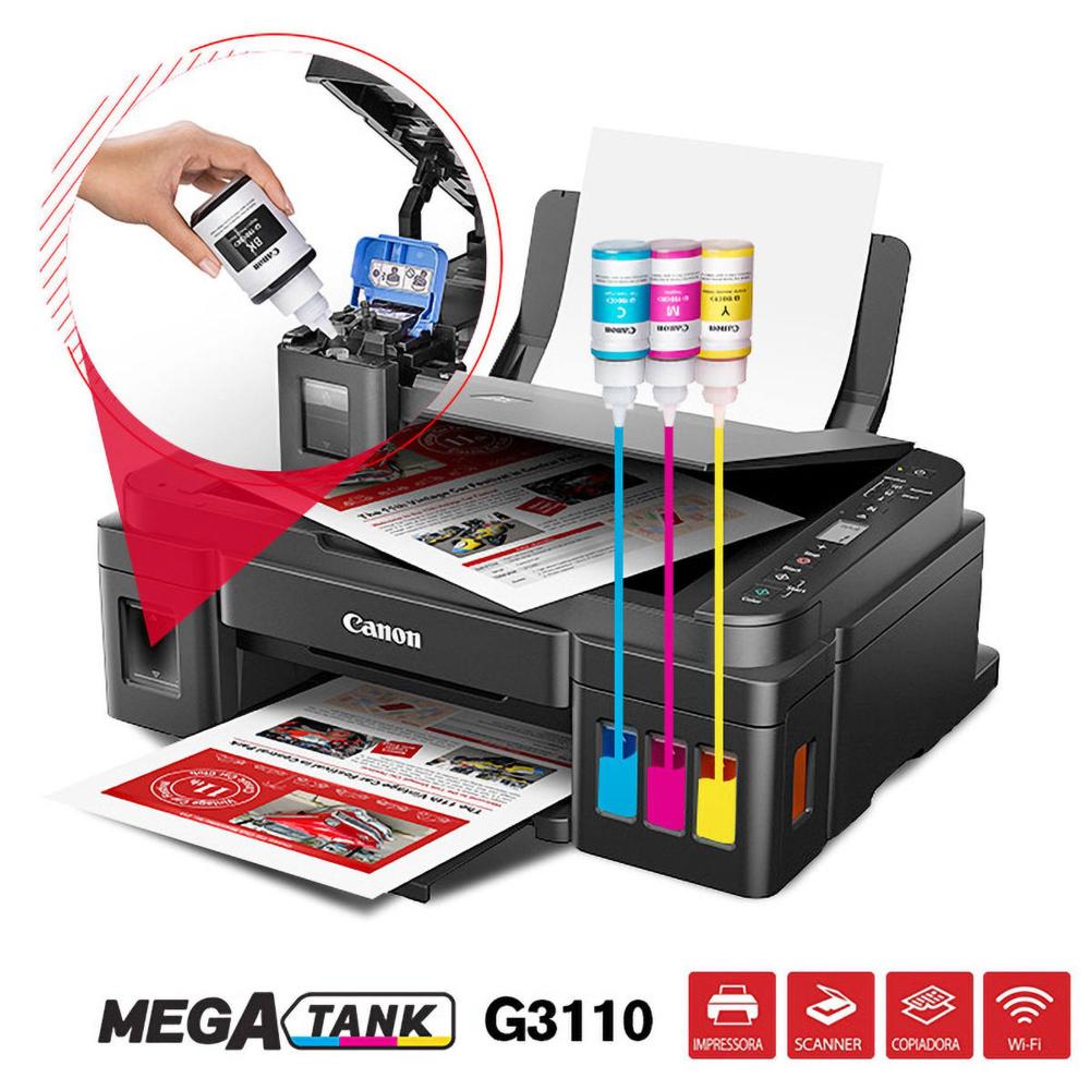 Impressora Multifuncional Canon G3110 - Tanque de Tinta Colorida Wi-Fi USB - foto 3