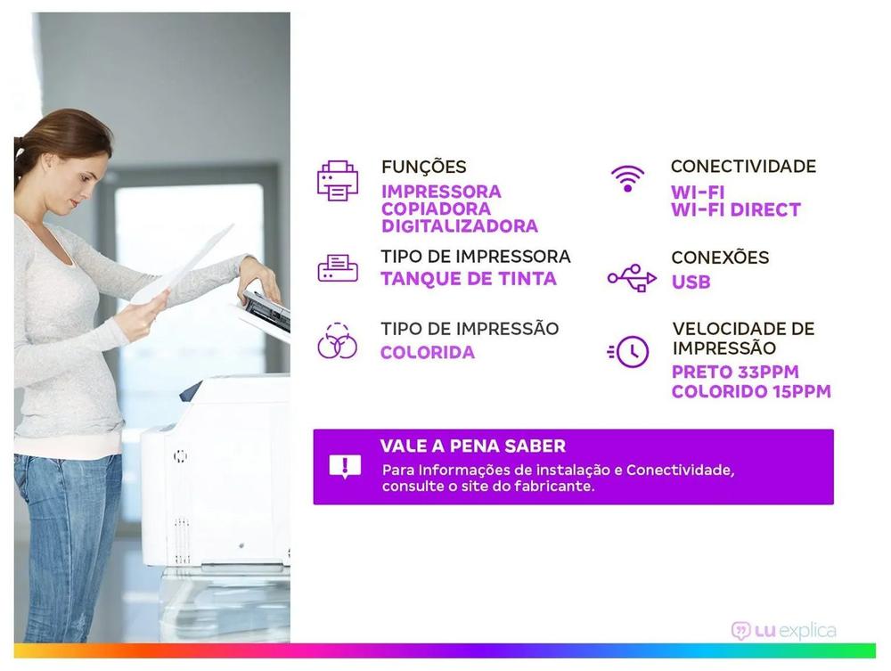 Impressora Multifuncional Epson Ecotank - L3250 + 1 Garrafa Tinta Epson EcoTank T544 Preta - foto 3