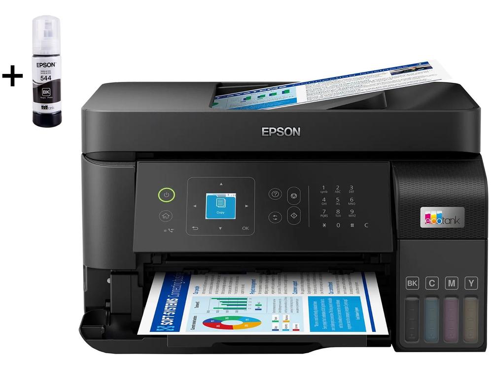 Impressora Multifuncional Epson Ecotank - L5590 + 1 Garrafa Tinta Epson EcoTank T544 Preta