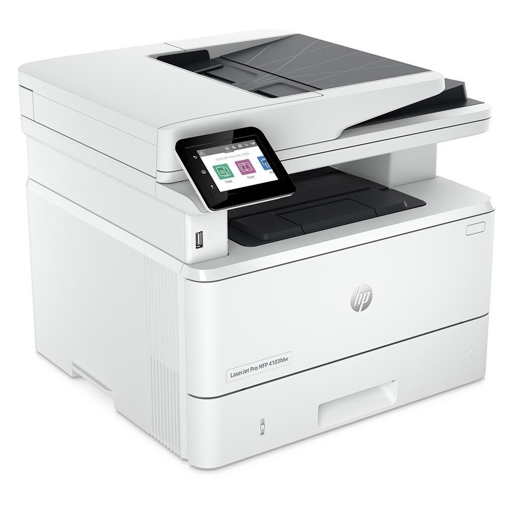 Impressora Multifuncional HP LaserJet Pro 4103FDW Mono Wi-Fi Duplex Bluetooth Ethernet 110V - Branco