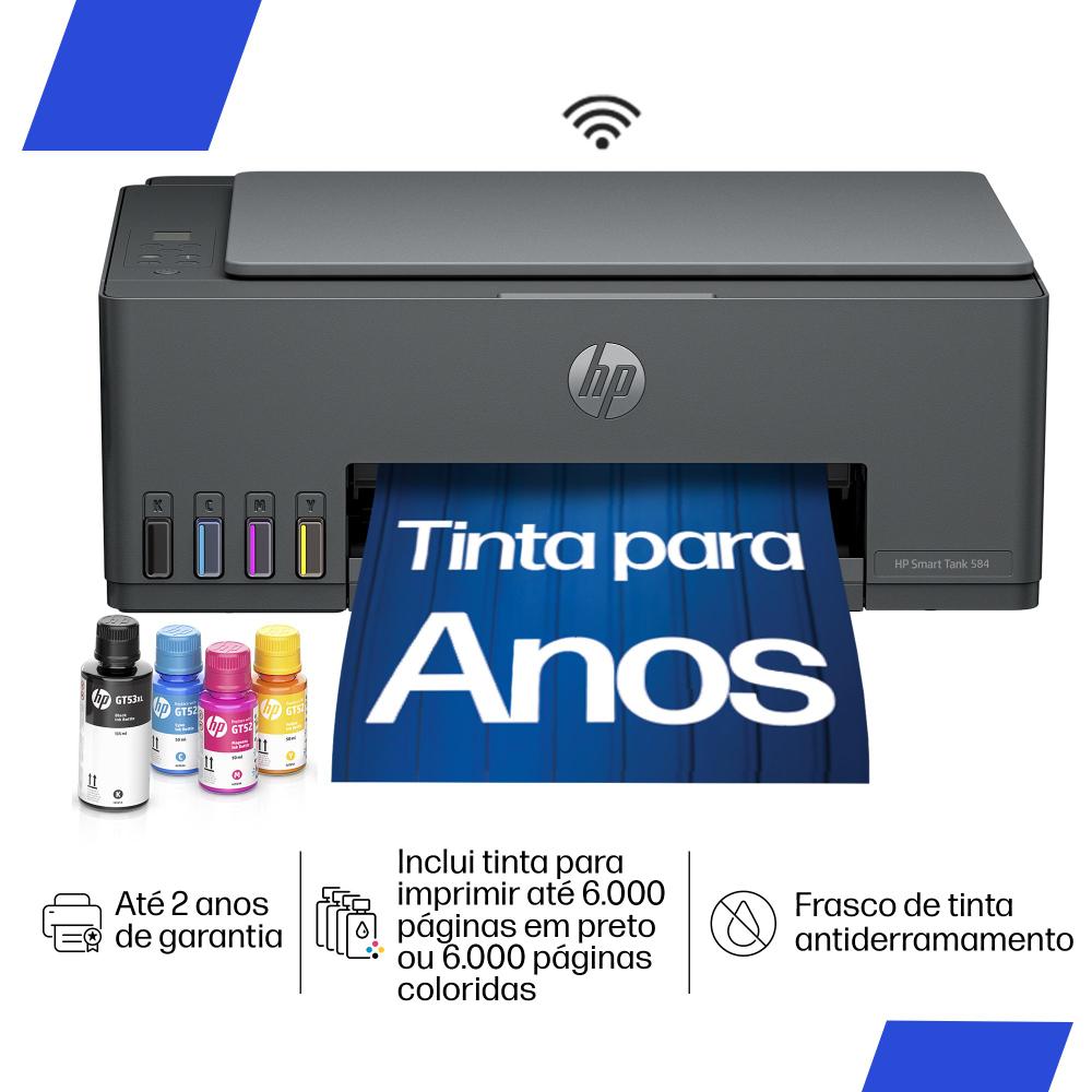 Impressora Multifuncional HP Smart Tank 584 All-in-One Wi-fi