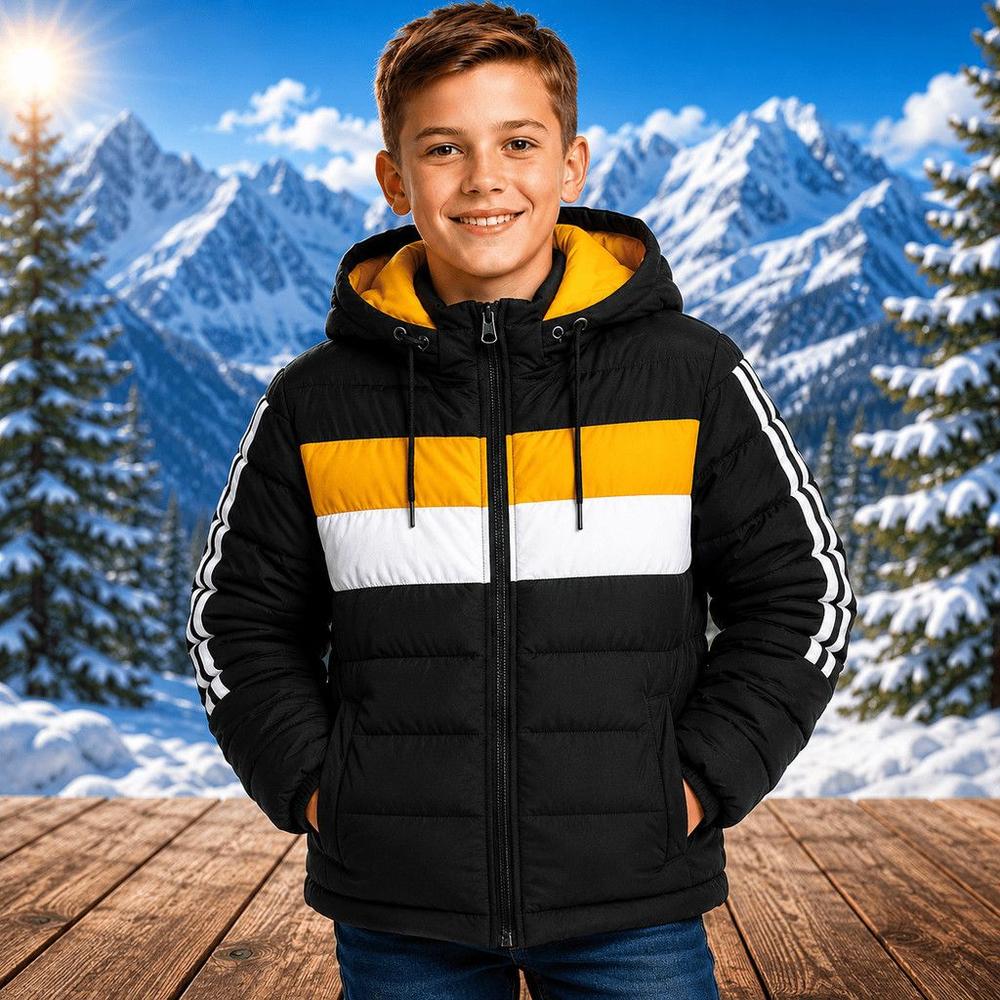 Jaqueta Bobojaco Infantil Juvenil Puffer Masculino Impermeável Com Capuz Removível Casaco De Frio