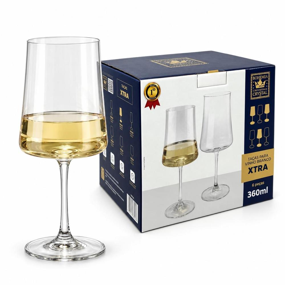Jogo 6 Taças Xtra Sommelier Cristalex Bohemia 360 ml - Bohemia Crystal - foto 2