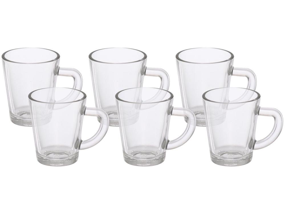 Jogo de Canecas de Café de Vidro 70ml Hauskraft Lisa 6 Peças