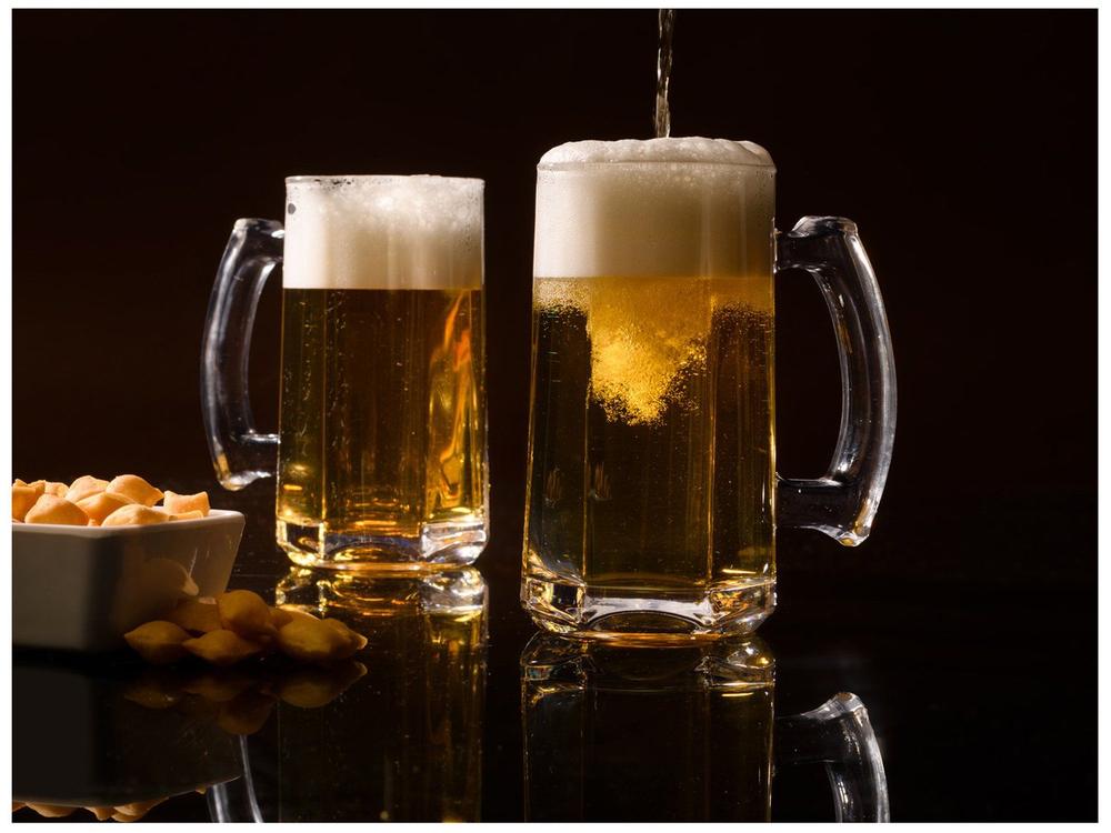 Jogo de Canecas de Chopp e Cerveja de Vidro Transparente 300ml Haus Concept Pavillion 2 Peças - foto 2