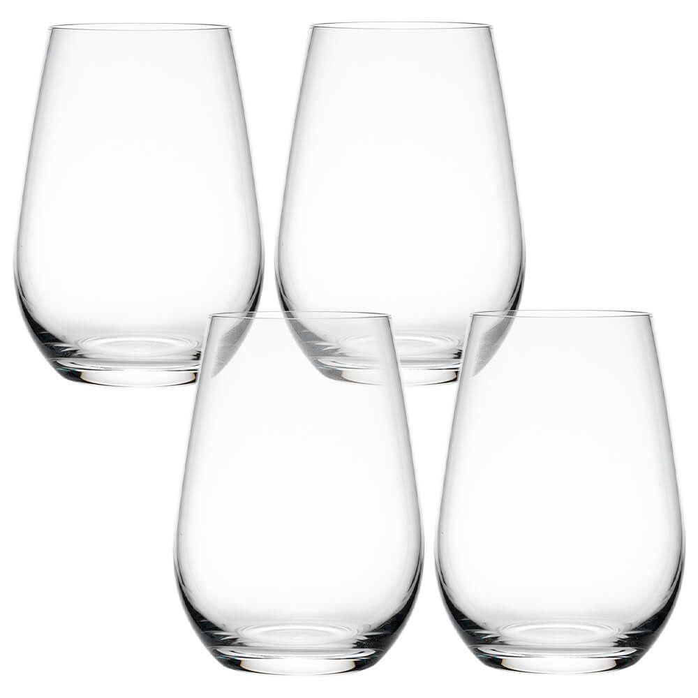 Jogo de Copos de Cristal Transparente Versat 500ml 4 peças - Seu Lar