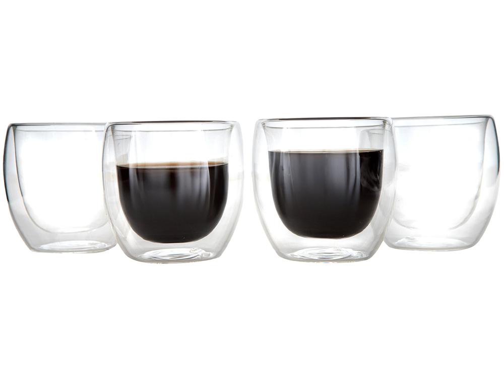 Jogo de Copos de Vidro de Café Parede Dupla 80ml 4 Peças Haus Concept Inspire