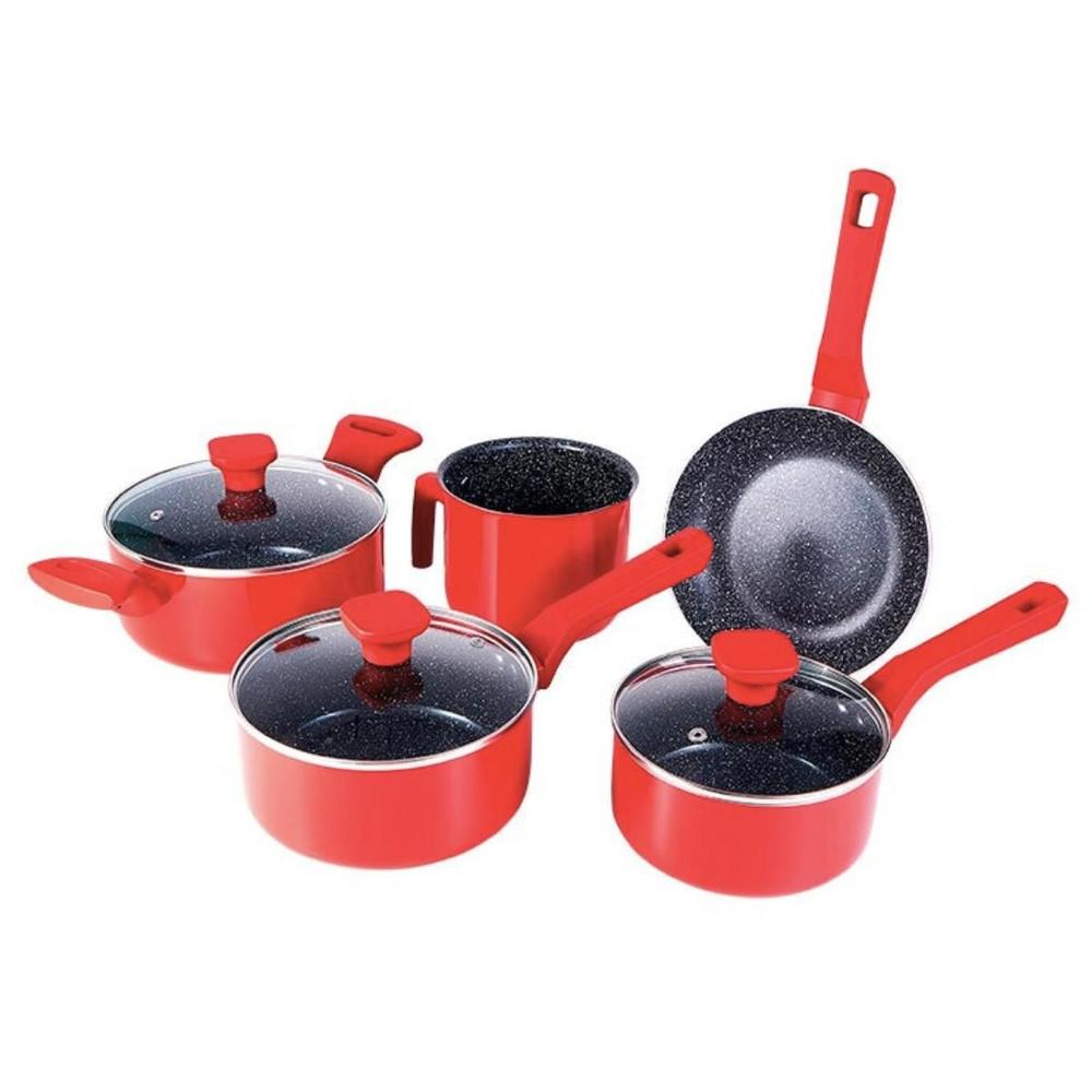 Jogo de Panelas Antiaderente Cerâmica Cooktop Fogão Indução Kit 5 Peças Conjunto - Mimo Style - foto 4