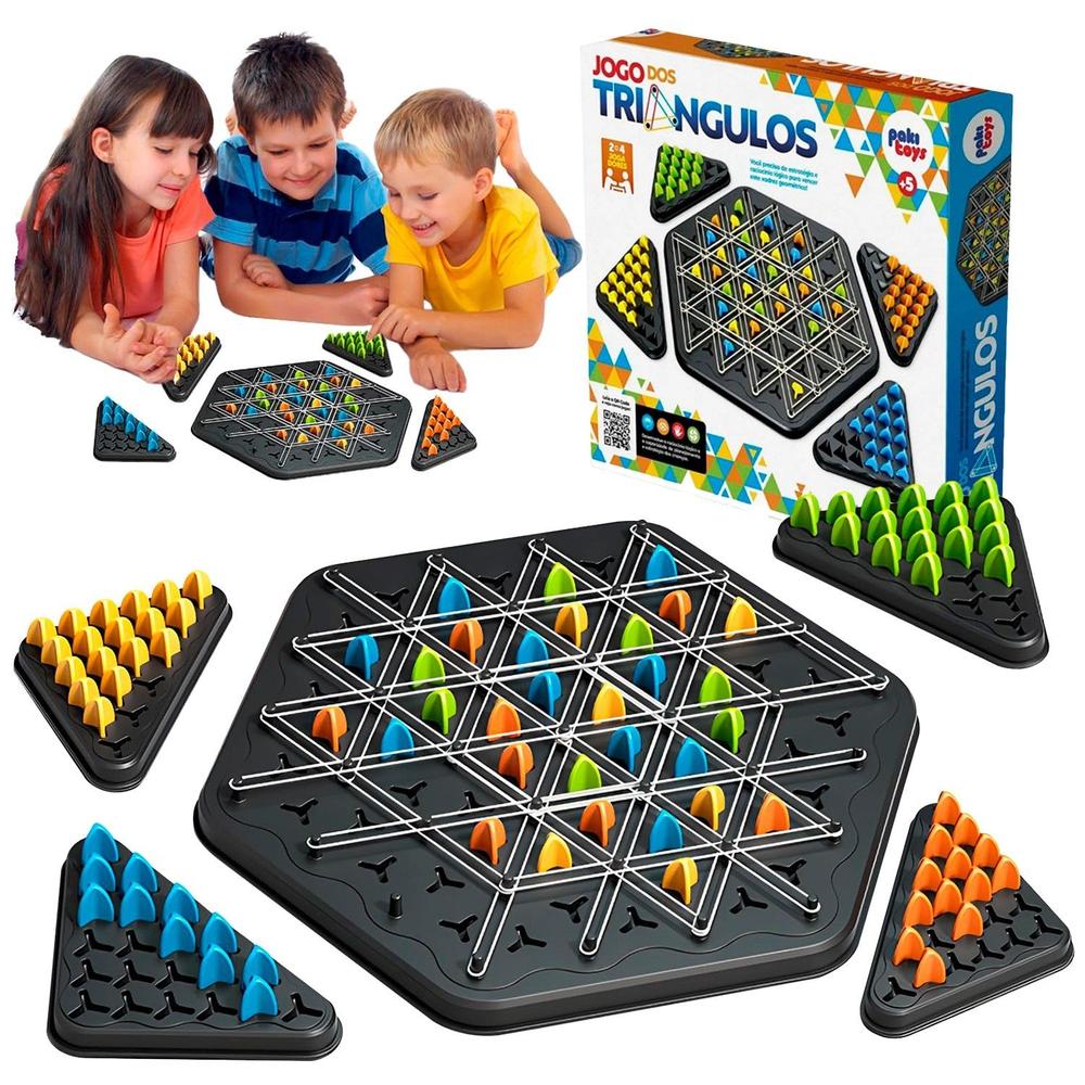Jogo Dos Triângulos Tabuleiro Geométrico Multijogador Estratégia E Raciocínio Lógico Para Crianças