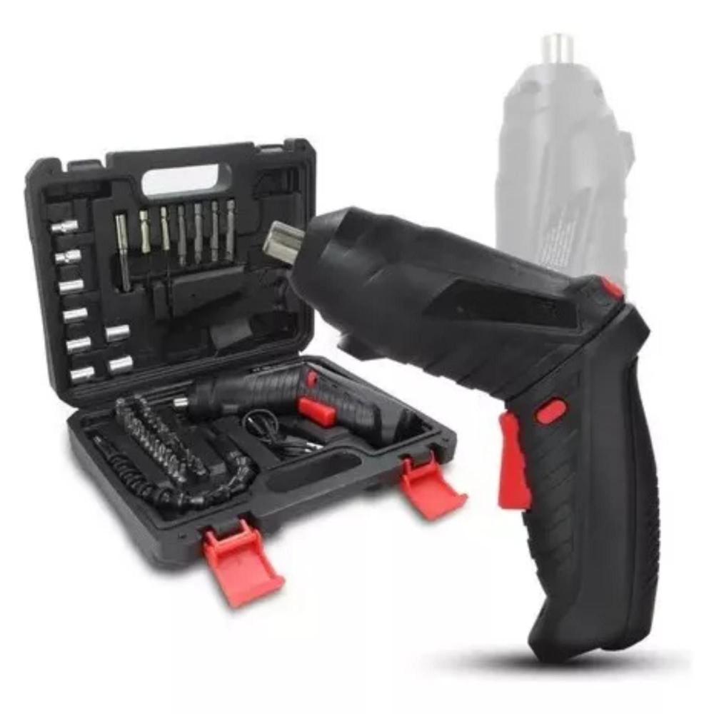 Jogo Parafusadeira Sem Fio Recarregável USb Com Maleta 47 Chaves 110v/220v Portátil - Prime