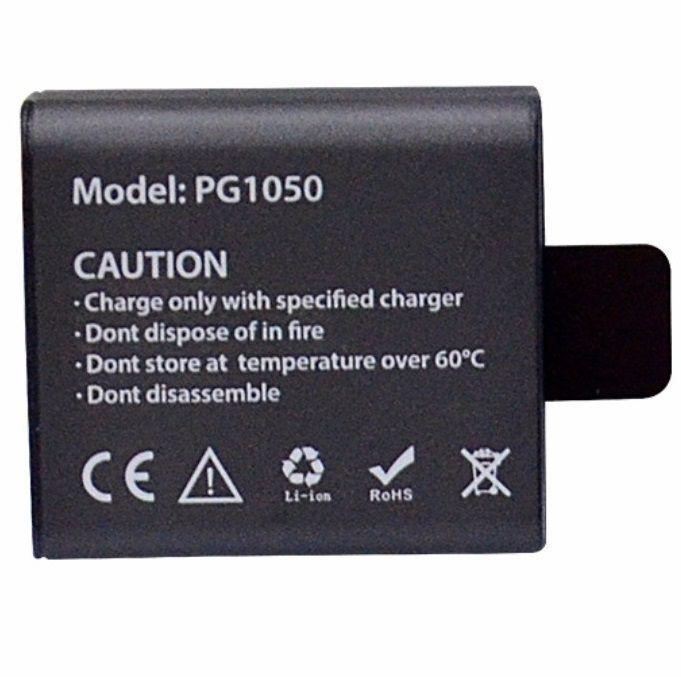 Kit 02 Bateria Eken Original PG1050 Li-Ion 3.7 v 1050mAh Extra para Câmera H9R SJCAM H9RS S60 M10