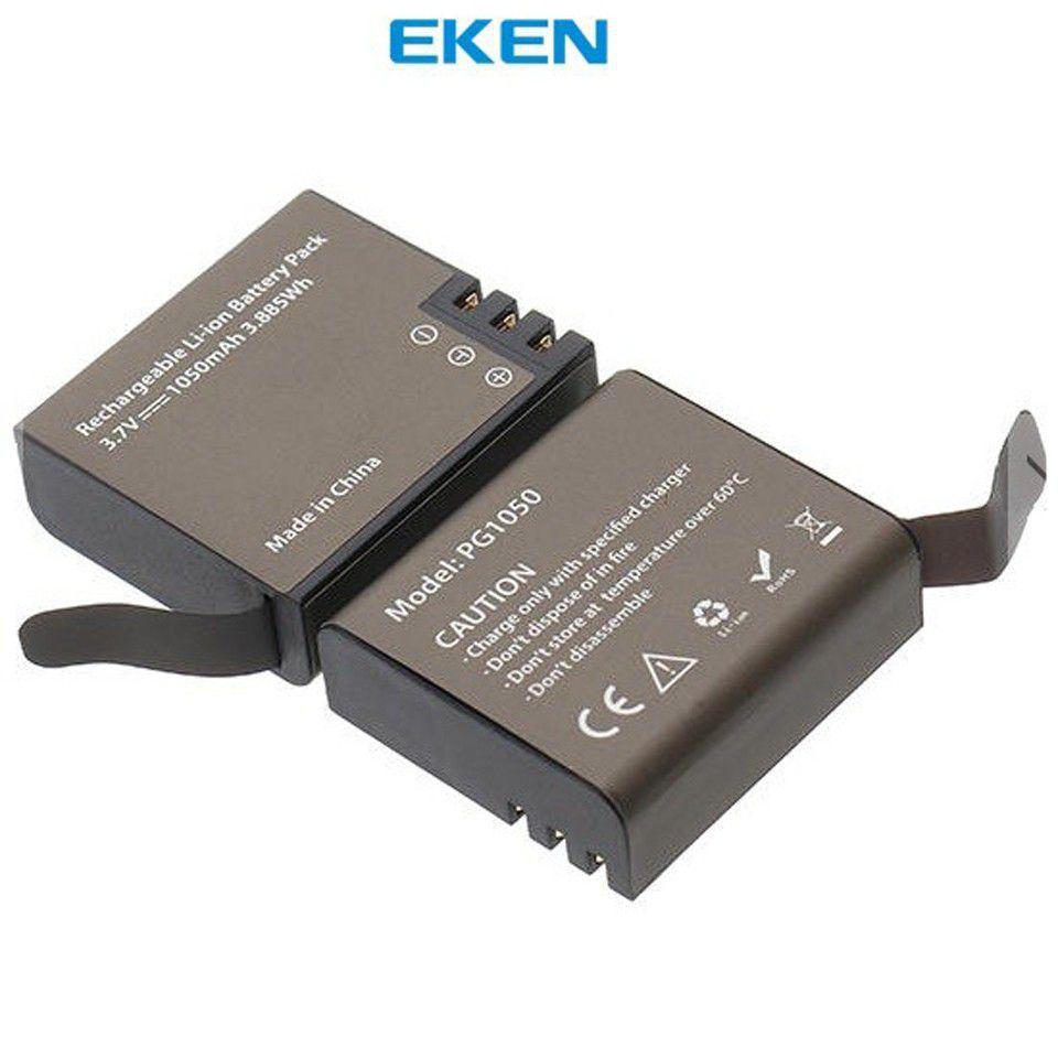 Kit 02 Bateria Eken Original PG1050 Li-Ion 3.7 v 1050mAh Extra para Câmera H9R SJCAM H9RS S60 M10