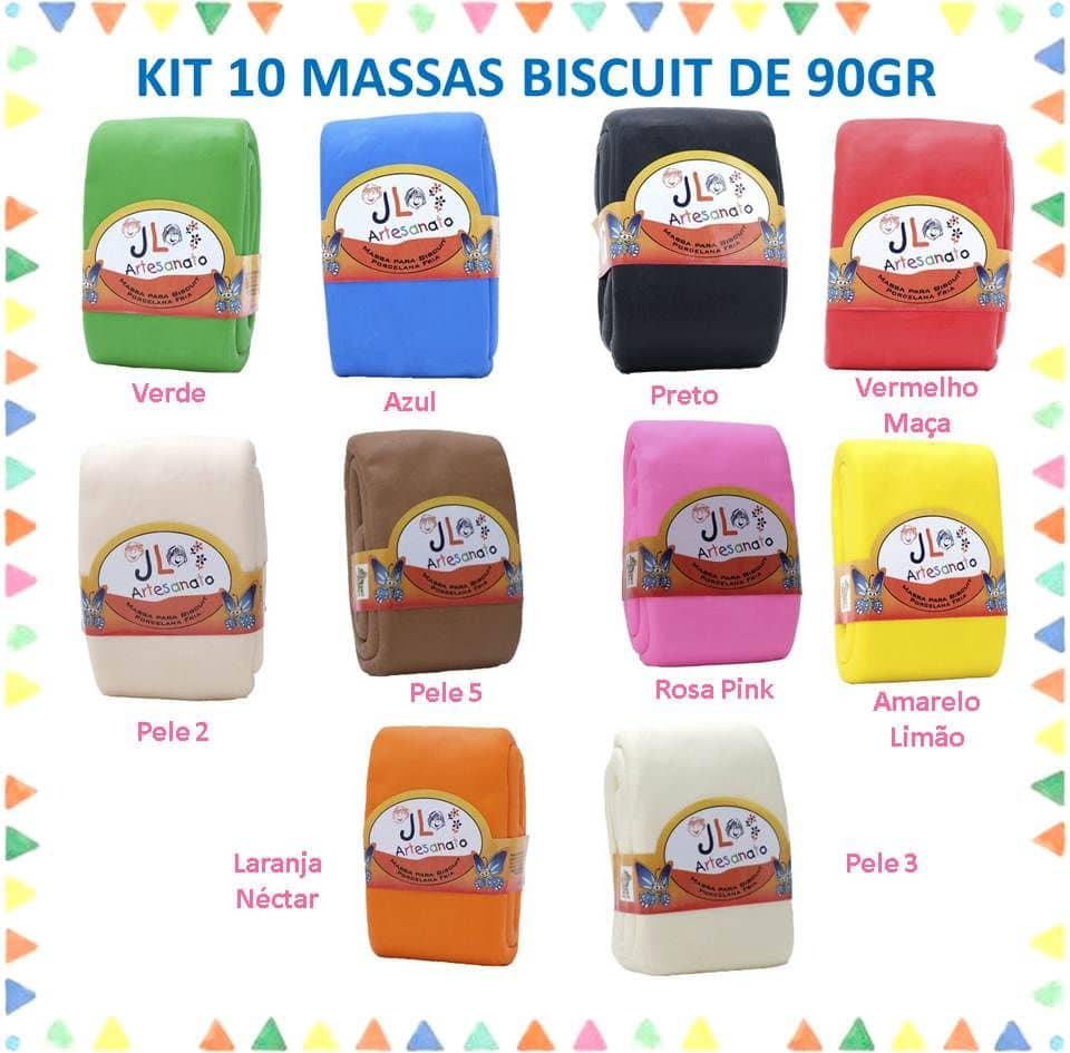 Kit 10 Massas De Biscuit - Jl Artesanato 90 Gramas