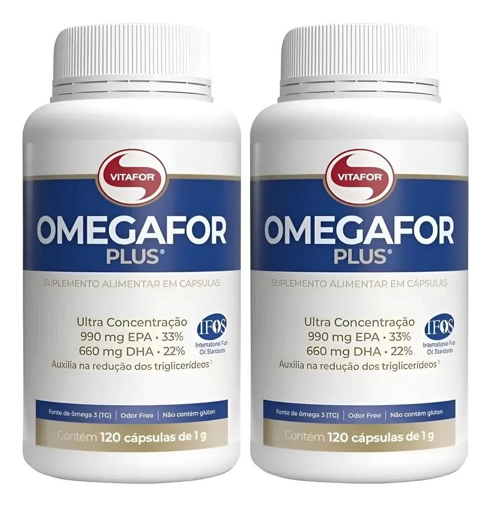 Kit 2 Omegafor Plus EPA e DHA Ultra Concentração 120 Cáps Vitafor