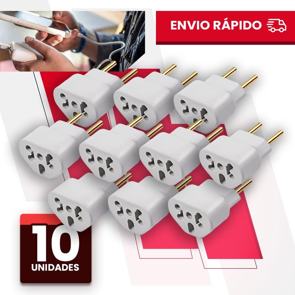 Kit C/10 Adaptador de Tomada Bob Esponja LOVE Benjamin 10A/20A Pino Plug Maciço Resistente Universal