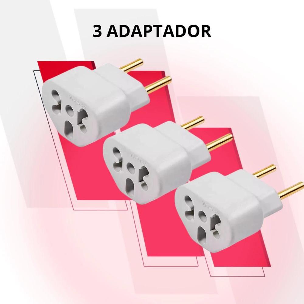 Kit C/10 Adaptador de Tomada Bob Esponja LOVE Benjamin 10A/20A Pino Plug Maciço Resistente Universal - foto 5