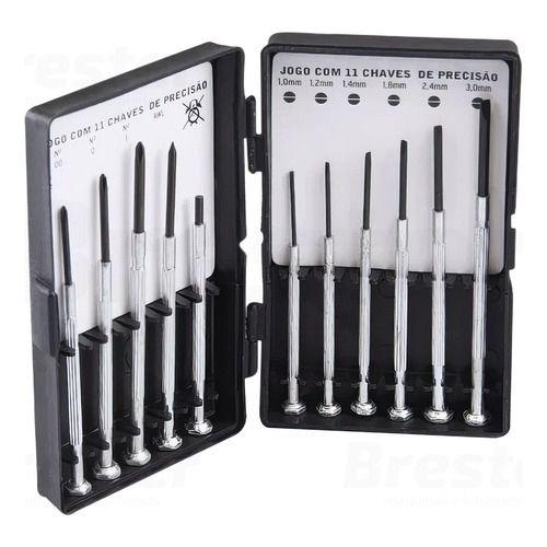 Kit Jogo Chaves De Precisão Relogio / Eletrônica Reparo Conserto Celular 11 Peças Fenda Philips Para...