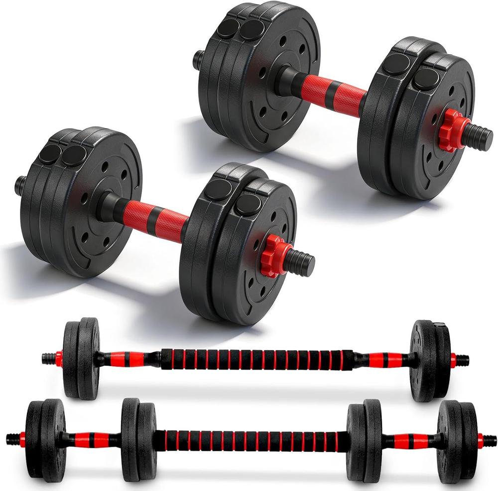 Kit Musculação 19kg Consport com Anilhas Barra e Halteres para Treino em Casa