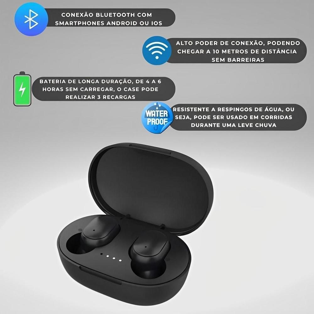 Kit Relógio Smartwatch Inteligente Masculino + Fone De Ouvido Bluetooth Tws Intra Auricular A6s - Red Place